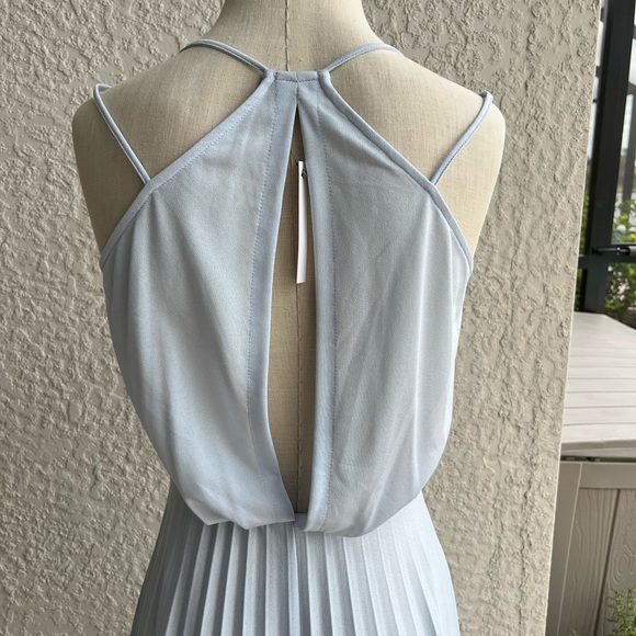 ASOS Light Blue Strappy Midi Dress w/ Pleated Skirt & Cut-out Back Design- sz 4 - Picture 6 of 11